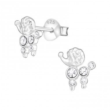 Dangle - 925 Sterling Silver Ear Studs with Crystal stones A4S17466