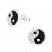 Yin Yang - 925 Sterling Silver Ear Studs with Crystal stones A4S17537