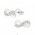 Infinity - 925 Sterling Silver Ear Studs with Crystal stones A4S17848