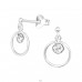 Circle - 925 Sterling Silver Ear Studs with Crystal stones A4S17891