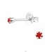 Round  With Genuine European Crystals - 925 Sterling Silver Lacrystale Silver Ear Studs A4S18227