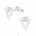 Triangle - 925 Sterling Silver Ear Studs with Crystal stones A4S18376