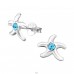 Starfish - 925 Sterling Silver Ear Studs with Crystal stones A4S20284