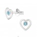 Heart - 925 Sterling Silver Ear Studs with Crystal stones A4S21540
