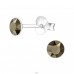 Round - 925 Sterling Silver LaCrystale Silver Ear Studs A4S24387