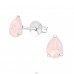 Pear  With Genuine European Crystals - 925 Sterling Silver Lacrystale Silver Ear Studs A4S24397