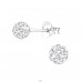 Ball  With Genuine European Crystals - 925 Sterling Silver Lacrystale Silver Ear Studs A4S24718