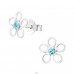 Flower - 925 Sterling Silver Ear Studs with Crystal stones A4S26224