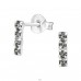 Bar - 925 Sterling Silver Ear Studs with Crystal stones A4S26519