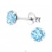 Round  With Genuine European Crystals - 925 Sterling Silver Lacrystale Silver Ear Studs A4S28148