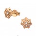 Spider Web - 925 Sterling Silver Ear Studs with Crystal stones A4S34631