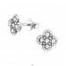 Flower - 925 Sterling Silver Ear Studs With Crystal Stones A4S34988