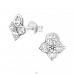Antique - 925 Sterling Silver Ear Studs with Crystal stones A4S37018