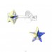 Star  With Genuine European Crystals - 925 Sterling Silver Lacrystale Silver Ear Studs A4S38401
