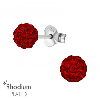 Piłka - Srebro próby 925 Kolczyki sztyfty z kryształem A4S39261