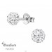 Ball - 925 Sterling Silver Ear Studs with Crystal stones A4S39261