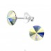 Geometric  With Genuine European Crystals - 925 Sterling Silver Lacrystale Silver Ear Studs A4S39644