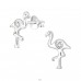 Flamingo - 925er Silber Ohrstecker mit Kristall A4S40014