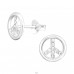 Symbol des Friedens mit Kristallen - Sterling Silber 925 Kristall Ohrstecker A4S43961
