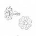Filigran Floral cu Cristal - Argint 925 Cercei Cu Cristale Și Șurub A4S45696