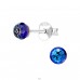 Facette Ball 4mm - 925 Sterling Silver Ear Studs With Crystal Stones A4S47601