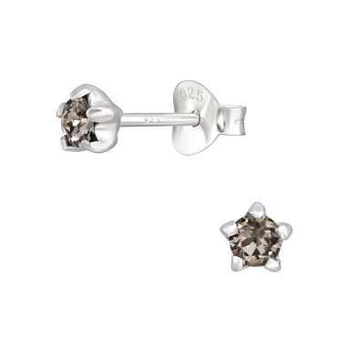 Rund mit Kristall - 925Er Silber Ohrstecker Mit Kristall A4S47607