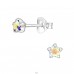 Round with Crystal - 925 Sterling Silver Ear Studs With Crystal Stones A4S47607