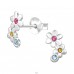 Flori cu cristale - Argint 925 Cercei Cu Cristale Și Șurub A4S49827