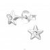 3D Hviezda s krištáľom - Šperkové Striebro 925 Krištáľové Puzetové Náušnice A4S50400