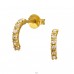 Golden Half Hoop - 925 Sterling Silver Ear Studs With Crystal Stones A4S50501