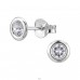 Rotund cu cristal 5mm - Argint 925 Cercei Cu Cristale Și Șurub A4S50633