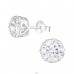 Round 7mm - 925 Sterling Silver Ear Studs with Zirconia stones A4S15506