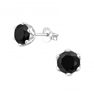Strieborné Koliesko 6mm - Striebro 925 Puzetové náušnice so zirkónom A4S15507