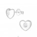Heart - 925 Sterling Silver Ear Studs with Zirconia stones A4S16165