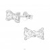 Bow Tie - 925 Sterling Silver Ear Studs with Zirconia stones A4S16166