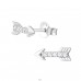 Arrow - 925 Sterling Silver Ear Studs with Zirconia stones A4S17577