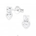 Heart - 925 Sterling Silver Ear Studs with Zirconia stones A4S17578