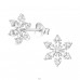 Snowflake - 925 Sterling Silver Ear Studs with Zirconia stones A4S19095