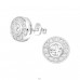Round - 925 Sterling Silver Ear Studs with Zirconia stones A4S20325