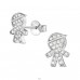 Strieborný Micro Pavé Chlapec - Striebro 925 Puzetové náušnice so zirkónom A4S21299