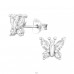 Butterfly - 925 Sterling Silver Ear Studs with Zirconia stones A4S21609