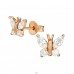 Butterfly - 925 Sterling Silver Ear Studs with Zirconia stones A4S21725