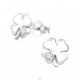 Shamrock - 925 Sterling Silver Ear Studs with Zirconia stones A4S21874