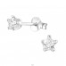 Strieborná Hviezda 4mm - Striebro 925 Puzetové náušnice so zirkónom A4S23038