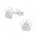 Paw Print - 925 Sterling Silver Ear Studs with Zirconia stones A4S26020