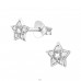 Star - 925 Sterling Silver Ear Studs with Zirconia stones A4S26028