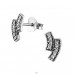 Bars - 925 Sterling Silver Ear Studs with Zirconia stones A4S30816