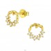 Wreath - 925 Sterling Silver Ear Studs with Zirconia stones A4S36782