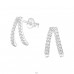 Geometrisch - 925er Silber Ohrstecker mit Zirkonia Steinen A4S36792