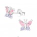 Butterfly - 925 Sterling Silver Ear Studs with Zirconia stones A4S38405